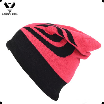 Alta qualidade 100% acrílico jacquard dupla camada ski beanie